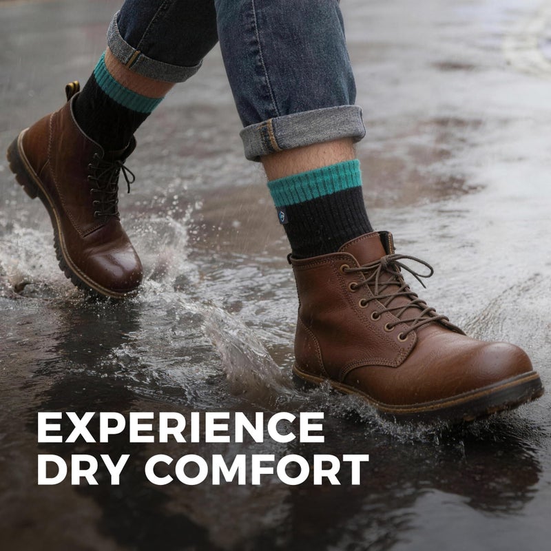 DexShell Waterproof Everyday Socks for Men & Women â€“ Breathable Quarter Crew Socks for Walking, Commuting & All-Weather Comfort â€“ BWT Blue, Large - Image 2